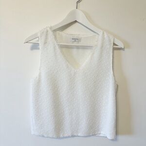 Aritzia Babaton white womens v neck top size xsmall